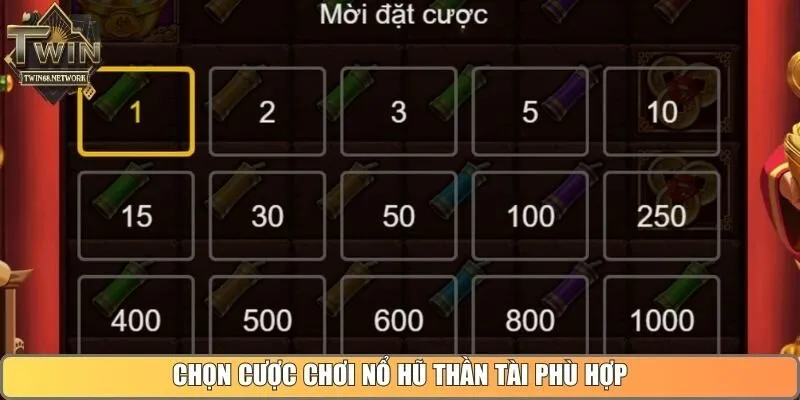 Chọn cược chơi nổ hũ Thần Tài phù hợp